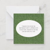 ユーカリプトゥスグリーンリー誕生日サンキューユー ノートカード (裏面)