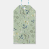 ユーカリプトゥスグリーンリー金ゴールドウェディングパーティーの好意 ギフトタグ (裏面)