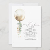 ユーカリプトゥスグリーンリー金ゴールドバルーンリハーサルディナー 招待状 (正面)