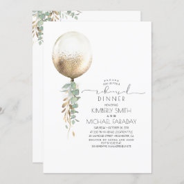 ユーカリプトゥスグリーンリー金ゴールドバルーンリハーサルディナー 招待状