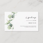 ユーカリプトゥスグリーンレシピスクリプトブライダルシャワー エンクロージャーカード (正面)