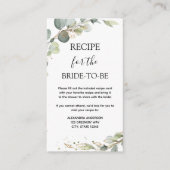 ユーカリプトゥスグリーンレシピブライドへ エンクロージャーカード (正面)