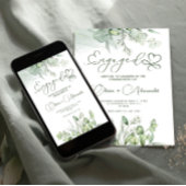 ユーカリプトゥスグリーン婚約カーユニークド結婚ズ 招待状