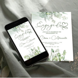 ユーカリプトゥスグリーン婚約カーユニークド結婚ズ 招待状