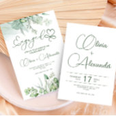 ユーカリプトゥスグリーン婚約カーユニークド結婚ズ 招待状