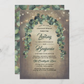 ユーカリプトゥスグリーン素朴リーリハーサルディナー 招待状 (正面/裏面)