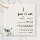 ユーカリプトゥスグリーン結婚の歓迎抱き枕バスケット フェイバータグ (正面)