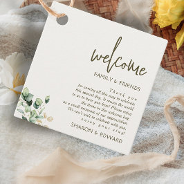 ユーカリプトゥスグリーン結婚の歓迎抱き枕バスケット フェイバータグ