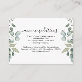 ユーカリプトゥスグリーン結婚リーのホテル宿泊施設 エンクロージャーカード