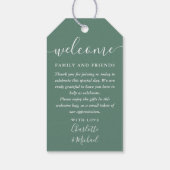 ユーカリプトゥスグリーン結婚式の引き出物ウェルカムバスケットバッグ ギフトタグ (裏面)