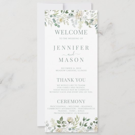 ユーカリプトゥスグリーン結婚式 プログラムカード (正面)