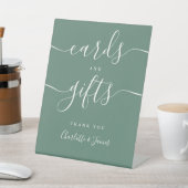 ユーカリプトゥスグリーン署名スクリプトカードとギフト 台座サイン (インサイチュ)