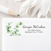 ユーカリプトゥスグリーン葉リー差出人住所ラベル ラベル (インサイチュ)