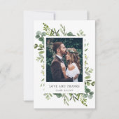 ユーカリプトゥスグリーン葉写真サンキューカード サンキューカード (正面)