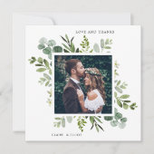 ユーカリプトゥスグリーン葉写真サンキューカード サンキューカード (正面)