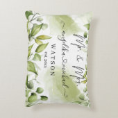 ユーカリプトゥスグリーン赤面モダントレンディースクリプト アクセントクッション (裏面(縦))
