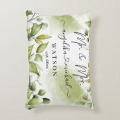 ユーカリプトゥスグリーン赤面モダントレンディースクリプト アクセントクッション (正面(垂直))
