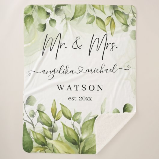 ユーカリプトゥスグリーン赤面モダントレンディースクリプト シェルパブランケット (正面)