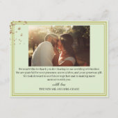 ユーカリプトゥスグリーン金ゴールドの葉の感謝してい写真you エンクロージャーカード (裏面)