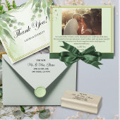 ユーカリプトゥスグリーン金ゴールドの葉の感謝してい写真you エンクロージャーカード