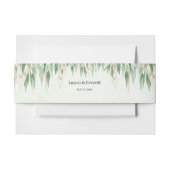 ユーカリプトゥスグリーン金ゴールドの葉 招待状ベリーバンド (正面例)