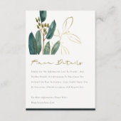 ユーカリプトゥスグリーン金ゴールド結婚の葉の詳細 エンクロージャーカード (正面)