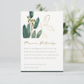 ユーカリプトゥスグリーン金ゴールド結婚の葉の詳細 エンクロージャーカード (スタンド正面)