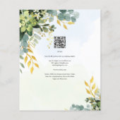 ユーカリプトゥスグリーン金ゴールド結婚式が緑を招待 (裏面)