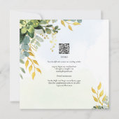 ユーカリプトゥスグリーン金ゴールド結婚式が緑を招待 招待状 (裏面)