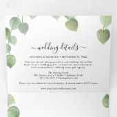 ユーカリプトゥスグリーン&クラシック金ゴールド結婚ズ 三つ折り招待状 (内部最初)