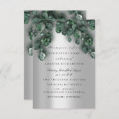 ユーカリプトゥスグレーVIPブライダル結婚ズウッドラ素朴ンド 招待状 (正面/裏面)