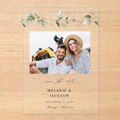 ユーカリプトゥスグローフォト日付を保存2 アクリル招待状 (正面)