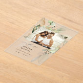 ユーカリプトゥスグローフォト日付を保存3 アクリル招待状 (レイダウン)