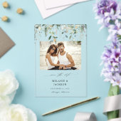 ユーカリプトゥスグローフォト日付を保存 アクリル招待状 (インサイチュ (ウェディング))