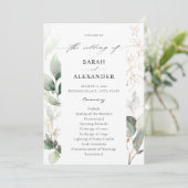 ユーカリプトゥスグロー金ゴールドグリーンリー結婚式 プログラム (スタンド正面)