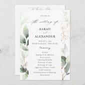 ユーカリプトゥスグロー金ゴールドグリーンリー結婚式 プログラム (正面/裏面)