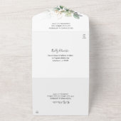 ユーカリプトゥスグロー金ゴールド結婚グリーンリー オールインワン招待状 (外側)