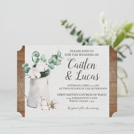 ユーカリプトゥスコットンステムシープラップファームハウス結婚ズ 招待状 (スタンド正面)