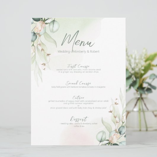 ユーカリプトゥスコットン結婚ブーケズディーナーマヌ 招待状 (スタンド正面)