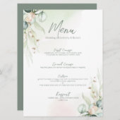 ユーカリプトゥスコットン結婚ブーケズディーナーマヌ 招待状 (正面/裏面)