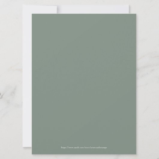 ユーカリプトゥスコットン結婚ブーケズディーナーマヌ 招待状 (裏面)