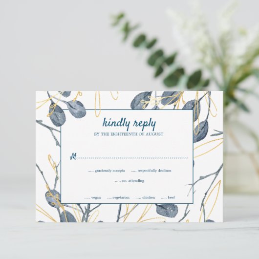 ユーカリプトゥスゴールデンガーデン結婚フローラ 出欠カード (スタンド正面)