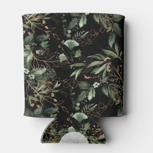 ユーカリプトゥスゴールデンボホエレガントオニックスブラック結婚ズ 缶クーラー (裏面)