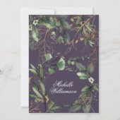 ユーカリプトゥスゴールデンモダンボホパンパブライダルシャワー 招待状 (裏面)