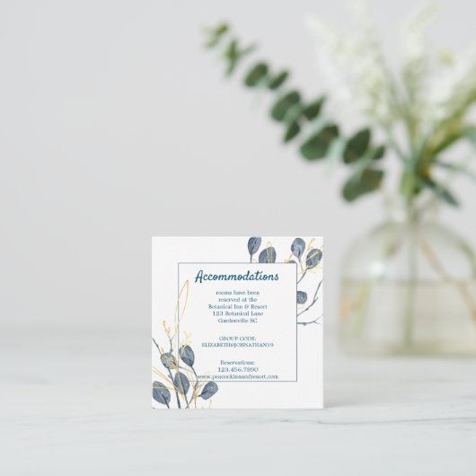 ユーカリプトゥスゴールデン庭園の結婚式アコモデーション エンクロージャーカード (スタンド正面)