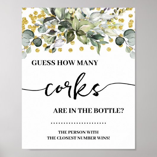 ユーカリプトゥスゴールドいくつのコークシャワーゲームのサイン ポスター (正面)