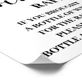 ユーカリプトゥスゴールドワインボトルここにカードサインを残す ポスター (角)