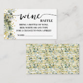 ユーカリプトゥスゴールドワインラッフルチケットシャワーカード プレイスカード (正面/裏面)