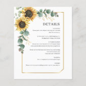 ユーカリプトゥスサンフラワーオールインワン結婚式招待状 (裏面)