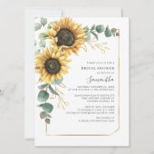 ユーカリプトゥスサンフラワースクリプトブライダルシャワー 招待状 (正面)